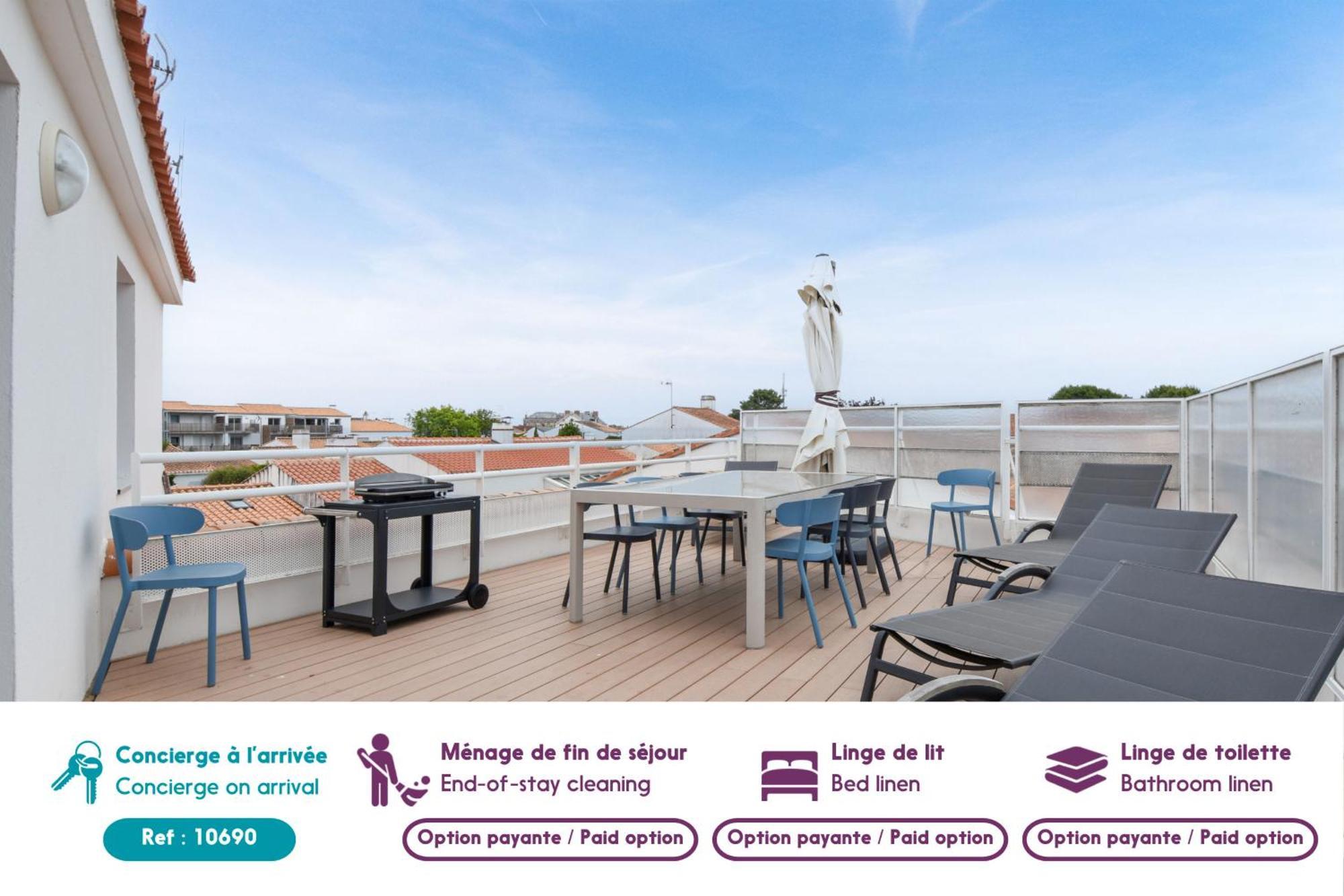 Appart Pour 8 Au Coeur De Noirmoutier - Terrasse Екстер'єр фото